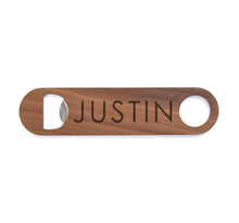 Load image into Gallery viewer, (6 Pack) Custom Engraved Wood and Metal Bottle Openers - Free Shipping