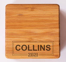 Load image into Gallery viewer, Thick Bamboo Coaster Set - 4 Coasters