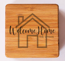 Load image into Gallery viewer, Thick Bamboo Coaster Set - 4 Coasters