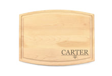 Load image into Gallery viewer, Medium Modern Arched Maple Bar Board with Juice Groove