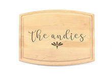 Load image into Gallery viewer, Medium Modern Arched Maple Bar Board with Juice Groove