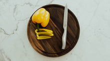 Load image into Gallery viewer, Walnut Circle Board with Juice Grooves
