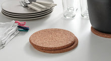 Load image into Gallery viewer, Set of 2 Custom Engraved Natural Cork Kitchen Trivets