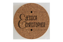 Load image into Gallery viewer, Set of 2 Custom Engraved Natural Cork Kitchen Trivets