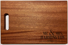 Load image into Gallery viewer, Large Mahogany Chopping Board with Cutout Handle
