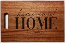 Load image into Gallery viewer, Large Mahogany Chopping Board with Cutout Handle