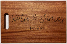 Load image into Gallery viewer, Large Mahogany Chopping Board with Cutout Handle