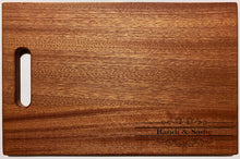 Load image into Gallery viewer, Large Mahogany Chopping Board with Cutout Handle