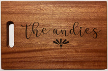 Load image into Gallery viewer, Large Mahogany Chopping Board with Cutout Handle