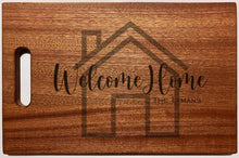 Load image into Gallery viewer, Large Mahogany Chopping Board with Cutout Handle