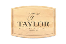 Load image into Gallery viewer, Medium Modern Arched Maple Bar Board with Juice Groove