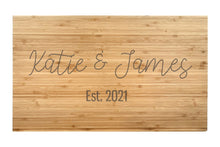 Load image into Gallery viewer, Large Bamboo Cutting Board with Modern Cut Edge