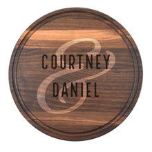 Load image into Gallery viewer, Walnut Circle Board with Juice Grooves
