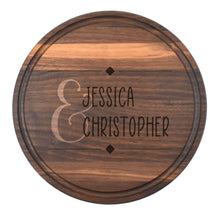 Load image into Gallery viewer, Walnut Circle Board with Juice Grooves