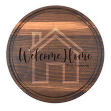Load image into Gallery viewer, Walnut Circle Board with Juice Grooves