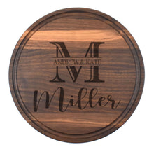 Load image into Gallery viewer, Walnut Circle Board with Juice Grooves