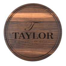 Load image into Gallery viewer, Walnut Circle Board with Juice Grooves