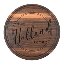 Load image into Gallery viewer, Walnut Circle Board with Juice Grooves