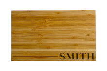 Load image into Gallery viewer, Small Bamboo Bar Board with Modern Cut Edge