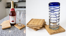 Load image into Gallery viewer, Thick Bamboo Coaster Set - 4 Coasters
