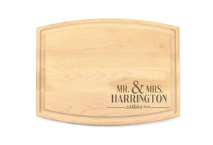 Intercap Lending - Medium Modern Arched Maple Bar Board with Juice Groove