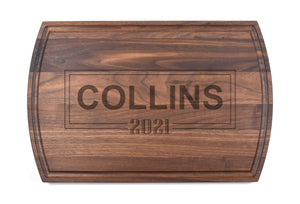 First Colony Mortgage - Large Modern Walnut Cutting Board with Juice Groove