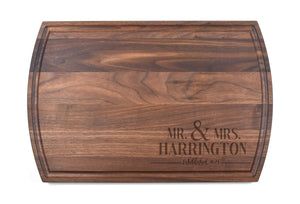 Neo Home Loans - Large Modern Walnut Cutting Board with Juice Groove