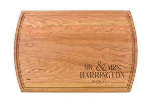First Colony Mortgage - Large Modern Cherry Cutting Board with Juice Groove