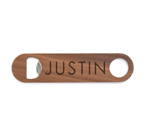 (6 Pack) Custom Engraved Wood and Metal Bottle Openers - Free Shipping