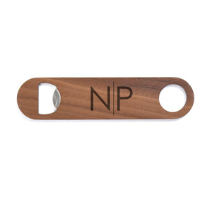 (6 Pack) Custom Engraved Wood and Metal Bottle Openers - Free Shipping