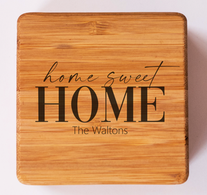 First Colony Mortgage - Thick Bamboo Coaster Set - 4 Coasters