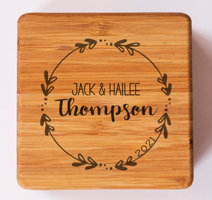 First Colony Mortgage - Thick Bamboo Coaster Set - 4 Coasters