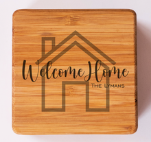 Load image into Gallery viewer, Neo Home Loans - Thick Bamboo Coaster Set - 4 Coasters