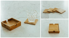 Load image into Gallery viewer, Bamboo Coaster Box Set - 4 Coasters