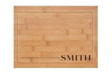 Load image into Gallery viewer, Large Modern Bamboo Cutting Board with Juice Groove