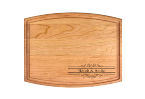 First Colony Mortgage - Medium Modern Cherry Bar Board with Juice Groove