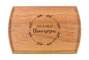 Momentum - Large Modern Cherry Cutting Board with Juice Groove