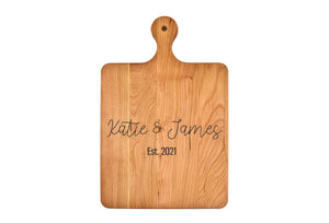 Momentum - Solid Cherry Cutting Board with Rounded Handle