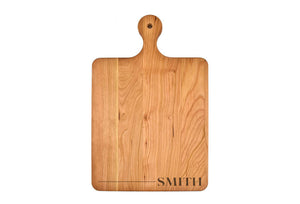 Neo Home Loans - Solid Cherry Cutting Board with Rounded Handle