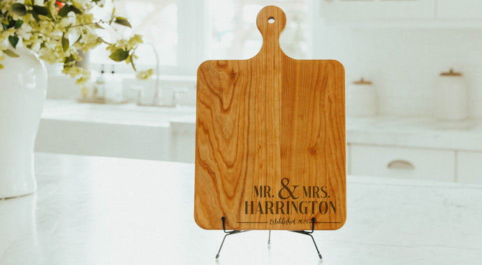 Prosperity Lending - Solid Cherry Cutting Board with Rounded Handle