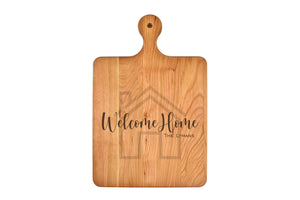 Solid Cherry Cutting Board with Rounded Handle
