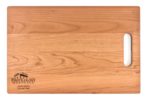 First Colony Mortgage - Large Cherry Chopping Board with Cutout Handle