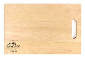 First Colony Mortgage - Large Maple Chopping Board with Cutout Handle