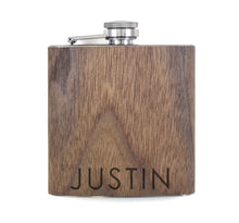 Load image into Gallery viewer, (5 Pack) 6oz Custom Engraved Walnut Flasks - Free Shipping