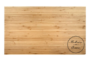Large Bamboo Cutting Board with Modern Cut Edge