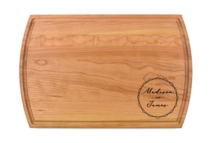 Momentum - Large Modern Cherry Cutting Board with Juice Groove