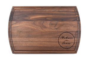 First Colony Mortgage - Large Modern Walnut Cutting Board with Juice Groove