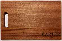 Load image into Gallery viewer, Large Mahogany Chopping Board with Cutout Handle