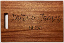 Load image into Gallery viewer, First Colony Mortgage - Large Mahogany Chopping Board with Cutout Handle