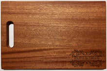 Load image into Gallery viewer, Large Mahogany Chopping Board with Cutout Handle